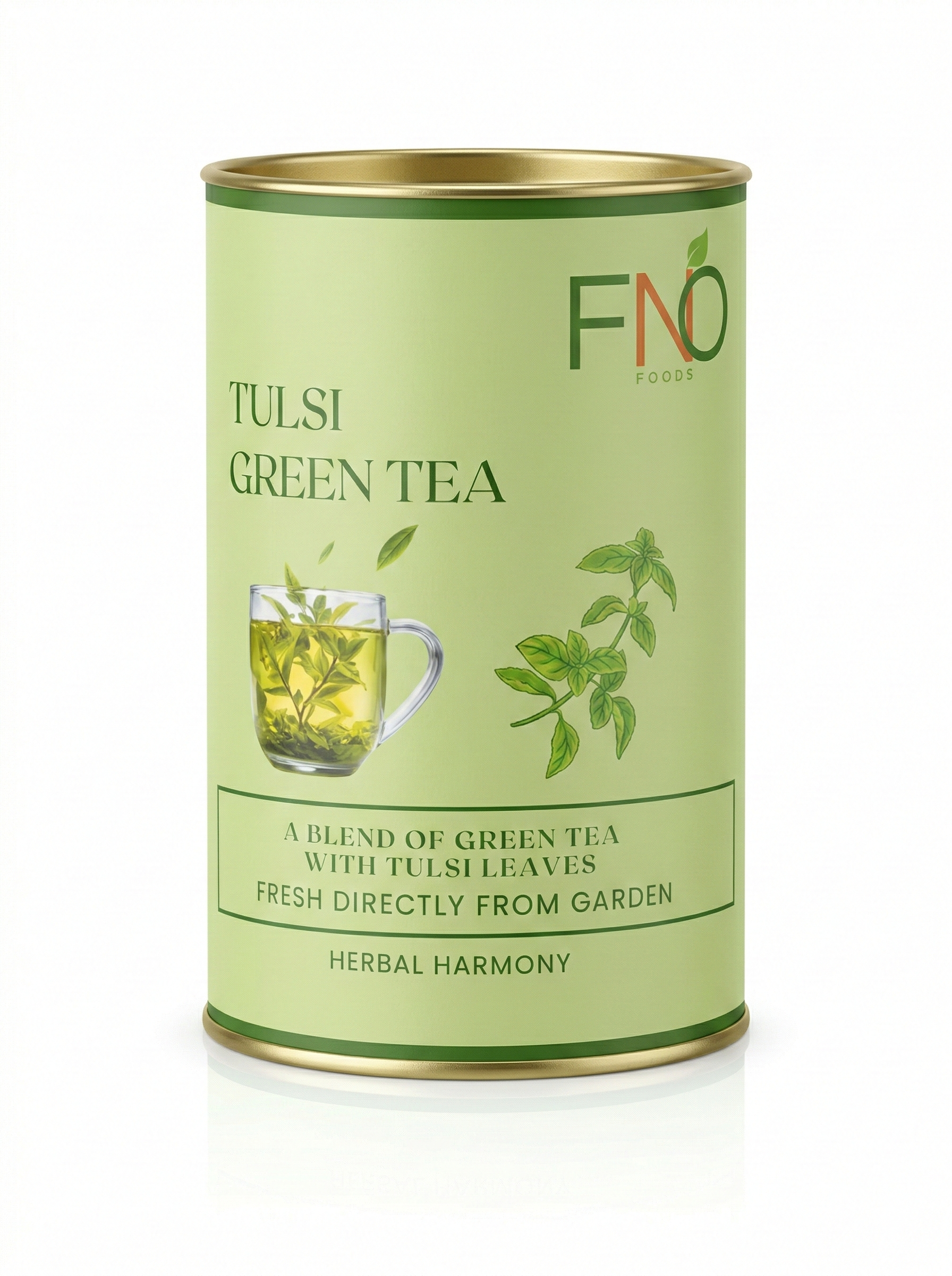 FNO Foods Tulsi Green Tea – 20 Reusable Organic Cotton Tea Bags (40+ Cups) – Rich in Antioxidants for Immunity & Stress Relief – Helps Boost Metabolism & Digestion – Caffeine-Free Whole Herb Infusion