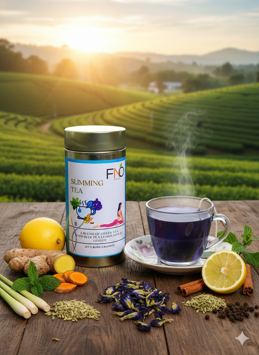 Slimming Tea | 3 Months Pack | Green Tea Blend | Herbal Infusion | Ayurvedic Ingredients & Free of Microplastics