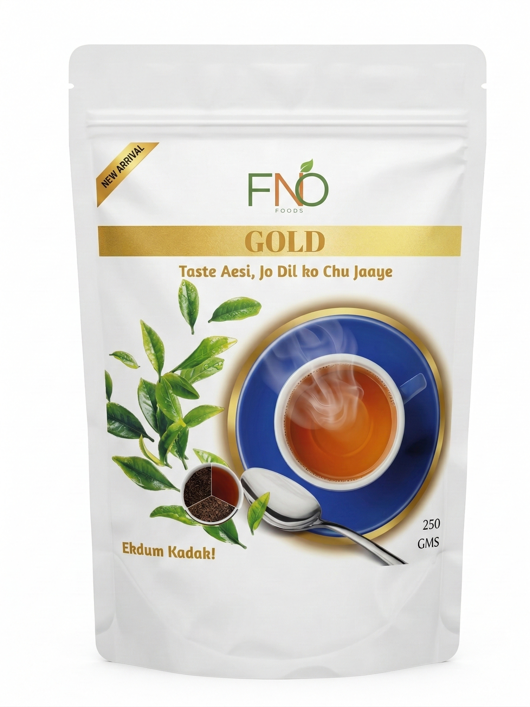 FNO Foods Gold Premium Assam Tea | Kadak Black CTC Chai | Rich & Aromatic Everyday Tea